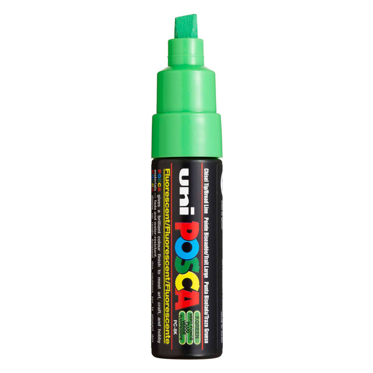Marqueur Uni-posca posca, taille PC-8k, largeur de trait 8 mm, large, vert fluo, 1 pièce