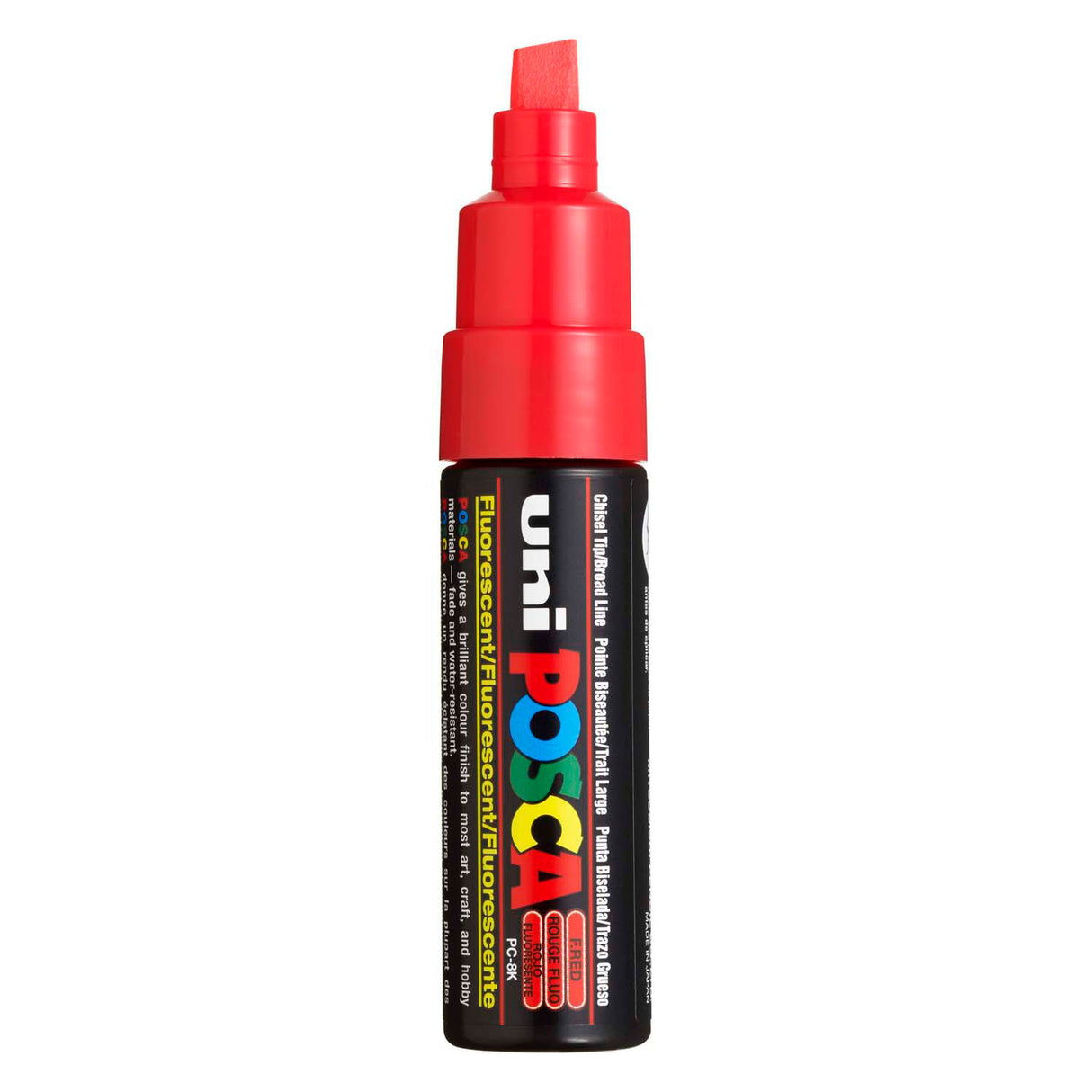 Marqueur Uni-posca posca, taille PC-8k, largeur de trait 8 mm, large, rouge fluo, 1 pièce