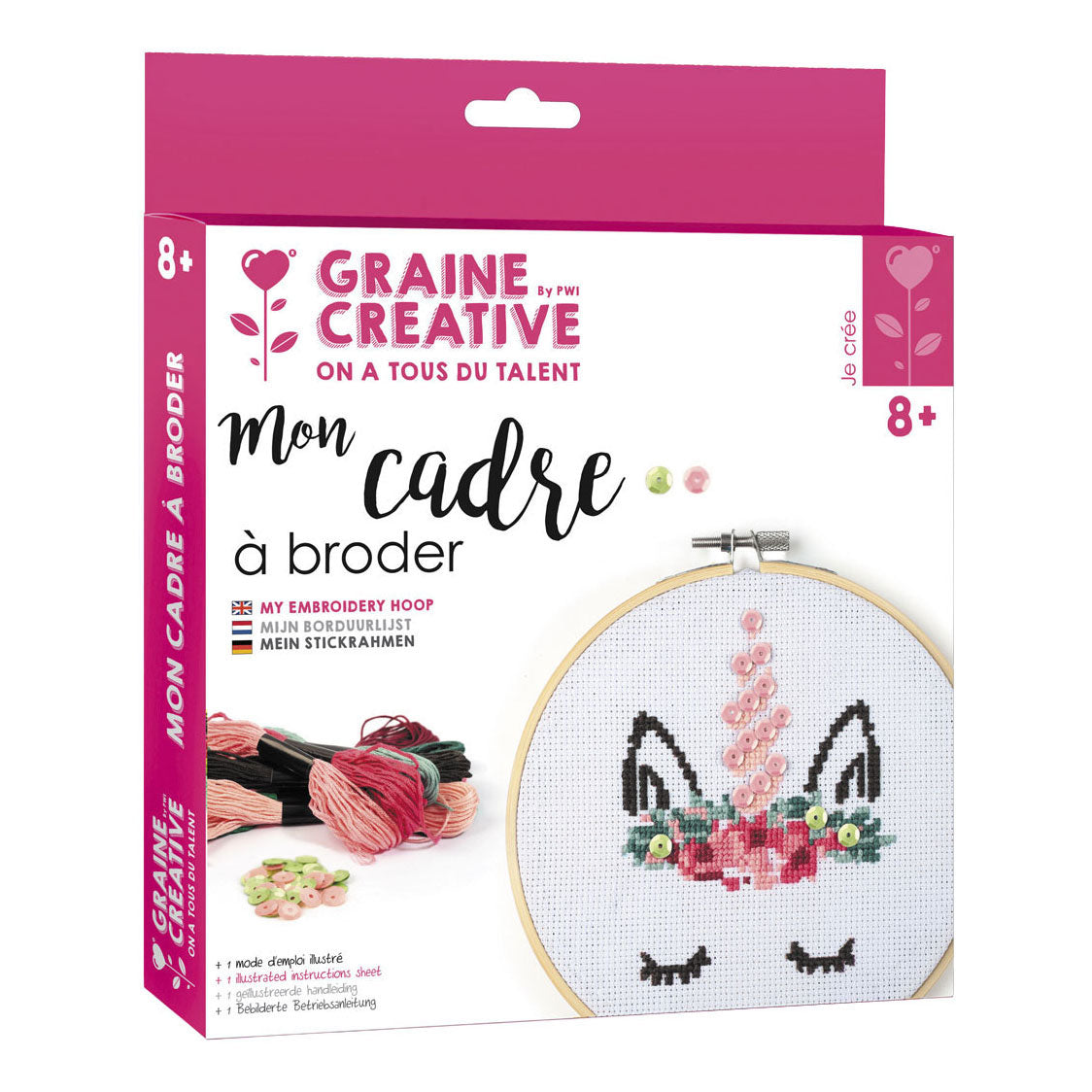 Kit de broderie graine creative graine 15,5 cm licorne