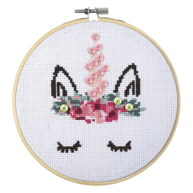 Kit de broderie graine creative graine 15,5 cm licorne