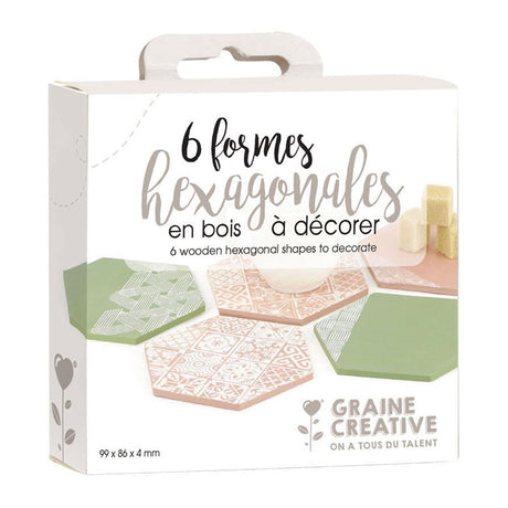 Formes hexagonales en bois graine créatives Graine - 6 pcs.