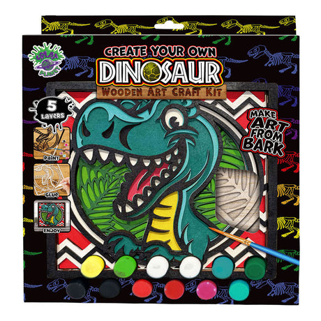 Ensemble d'artisanat de dinosaure d'art en bois Splat Planet