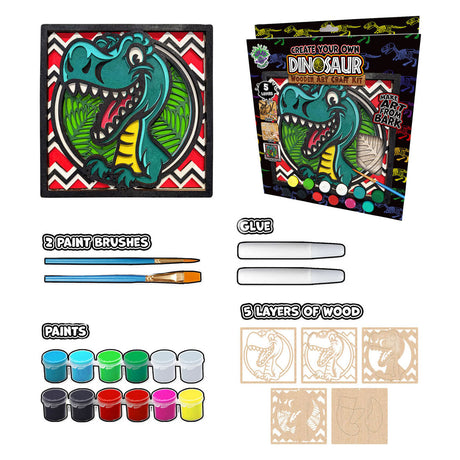 Ensemble d'artisanat de dinosaure d'art en bois Splat Planet