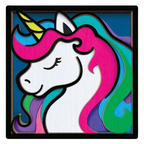 Ensemble d'artisanat d'art en bois Splat Planet, licorne