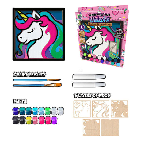 Ensemble d'artisanat d'art en bois Splat Planet, licorne