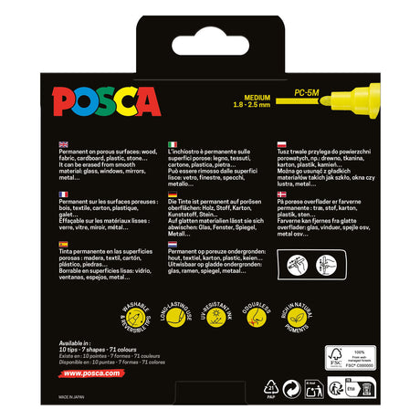 Jeu de marqueurs Uni Posca PC5M nuances vertes - 8 pcs.