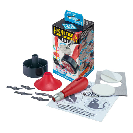 Ensemble de découpe de tampons lino Essdee 3 en 1 - 5 lames de coupe