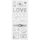Creativ Company Stickers Silver Love, 1 feuille