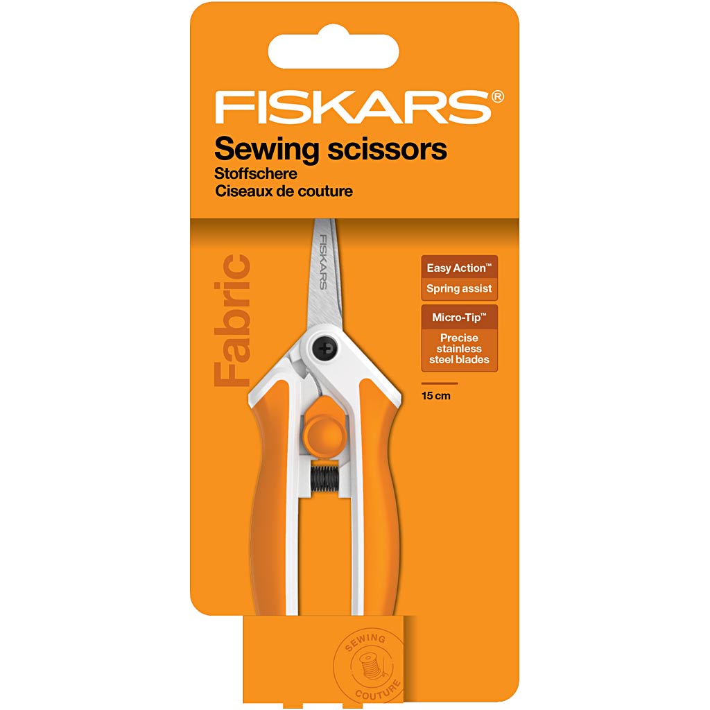 Creativ company fiskars ciseaux soft-touch, l: 15 cm, micro pointes, 1 pièce