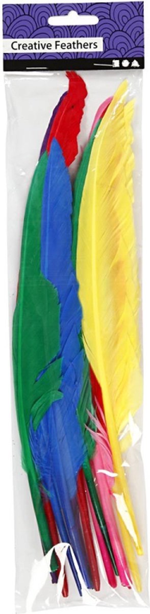 Société créative https: www.ccobby.nl plumes-l-27-cm-diverses-couleurs-12-pièces-1-boîte