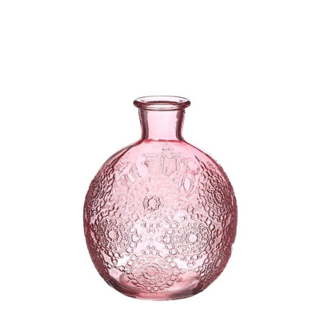 Idées 4 saisons vase bologne rose ø9,5xh12cm