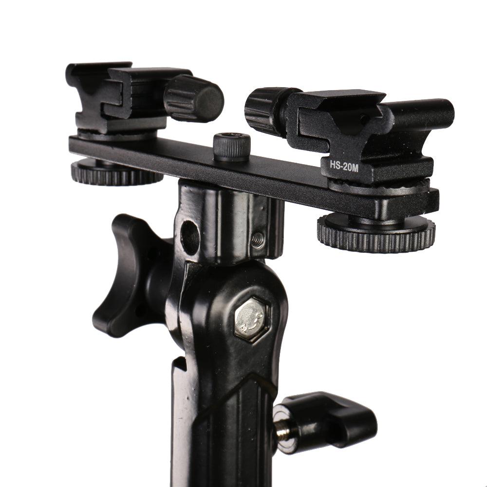 Falcon Eyes Twin Mount Bracket Inclinant + 2 x Flash Shoe CLD-14A