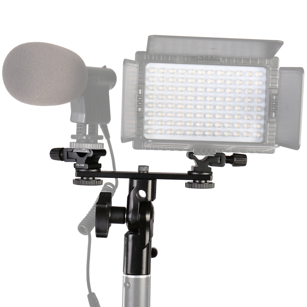 Falcon Eyes Twin Mount Bracket Inclinant + 2 x Flash Shoe CLD-14A
