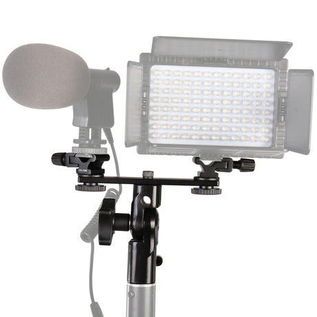 Falcon Eyes Twin Mount Bracket Inclinant + 2 x Flash Shoe CLD-14A