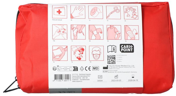 Carpoint First Aid Set 40-Piece møder DIN-standarden 13164: 2022