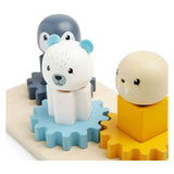 Bigjigs houten tandwielen puzzel noordpool - 10dlg.
