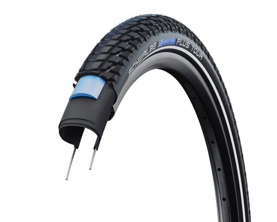 Schwalbe pneu extérieur marathon plus tour 28x1,75 47-622 addix green thread b b refl