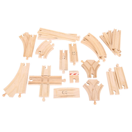 Jeu d'extensions de rails en bois Bigjigs, 25 pcs.