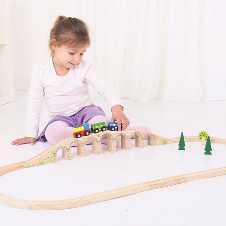 Bigjigs Wooden Rails - Viaduct ferroviaire, 3dlg.
