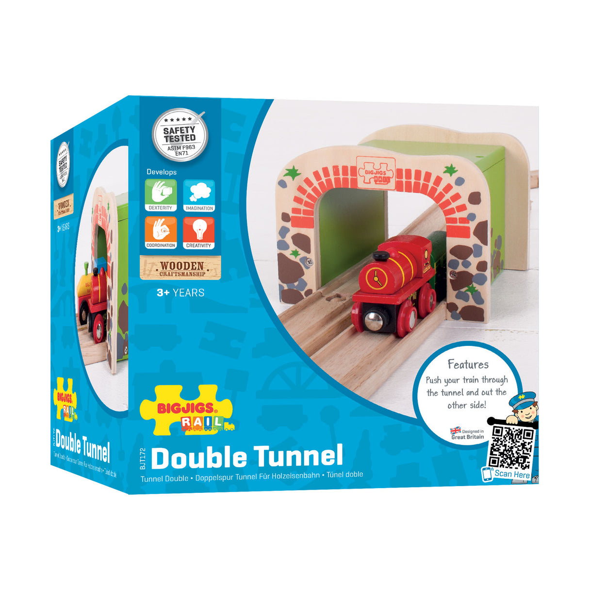 Bigjigs Rails en bois - Double-Track Tunnel