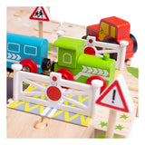 Bigjigs Wooden Road und BAUS -SET -Landschaft, 80dlg.