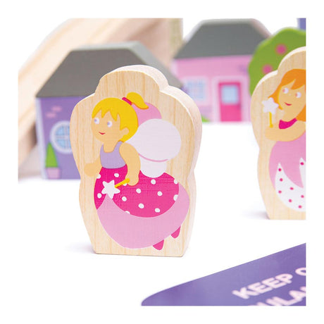 Bigjigs en bois ensemble de train en rose