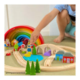 Bigjigs Wooden Train set, 26dlg.