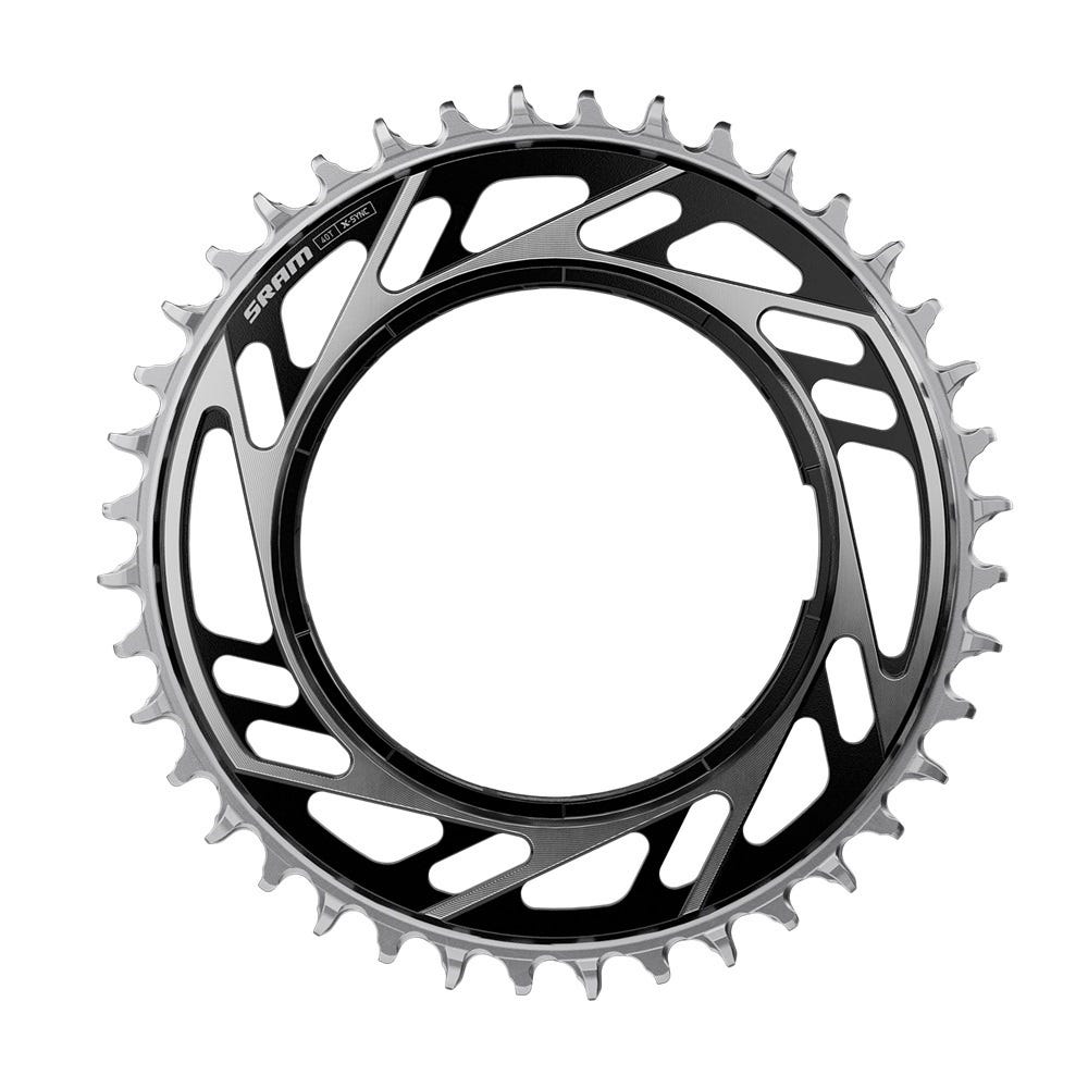 Plateau Sram rouge 38 dents x-sync e1 support fileté noir argent