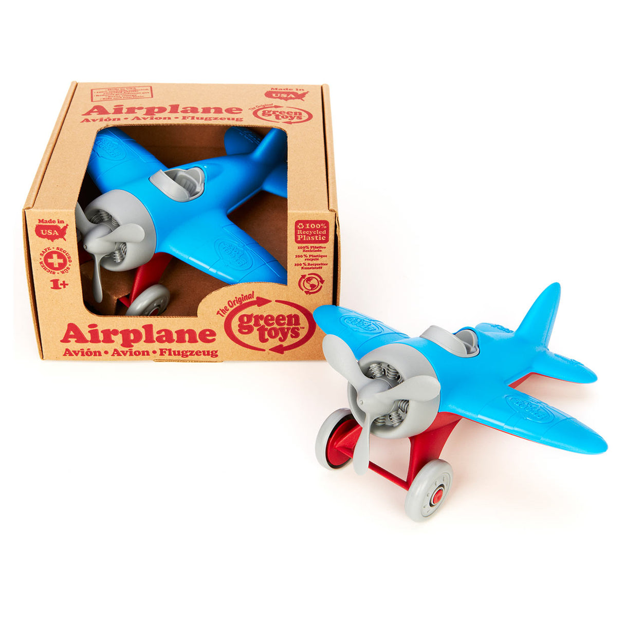Avion jouets verts - bleu