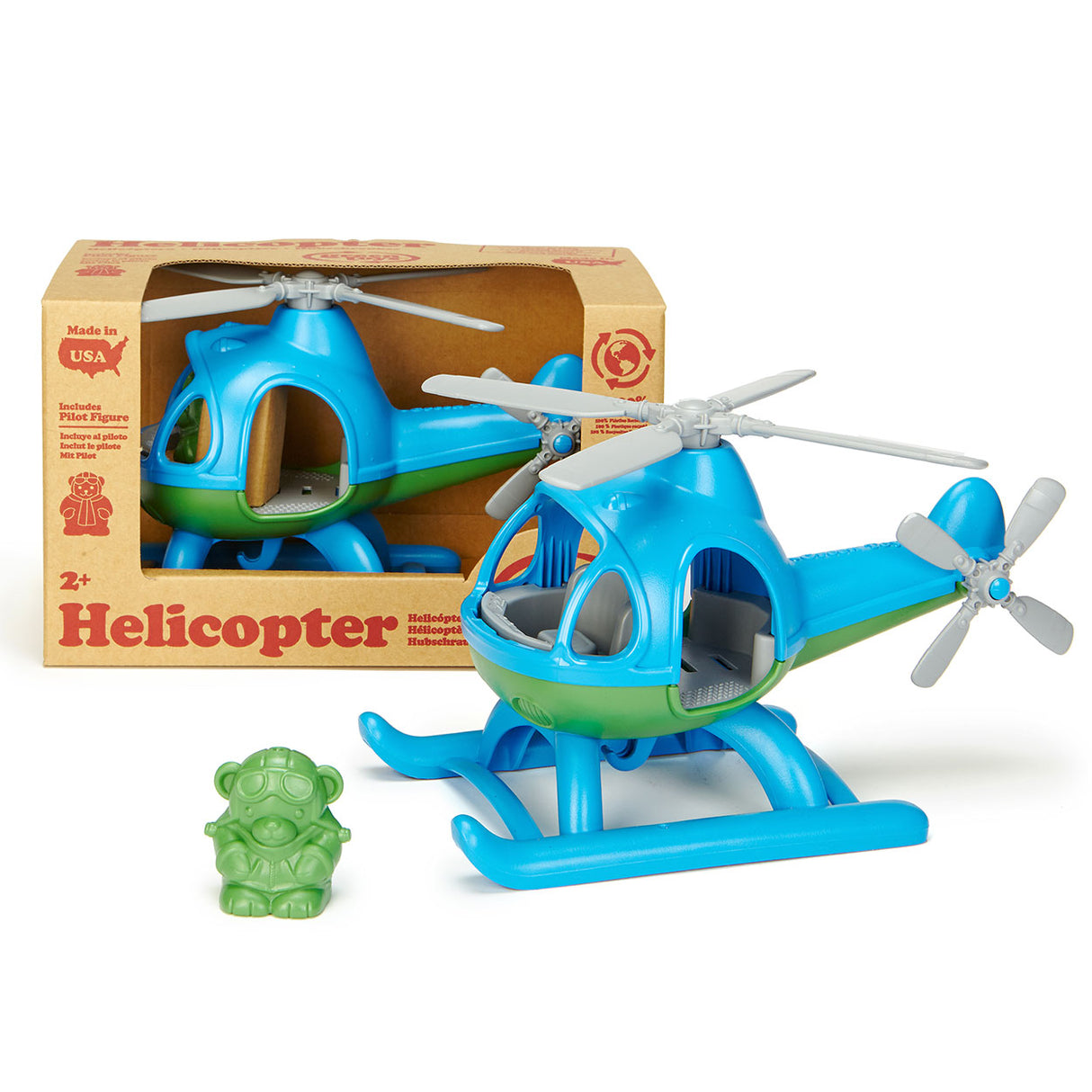Hélicoptère de jouets verts Bigjigs