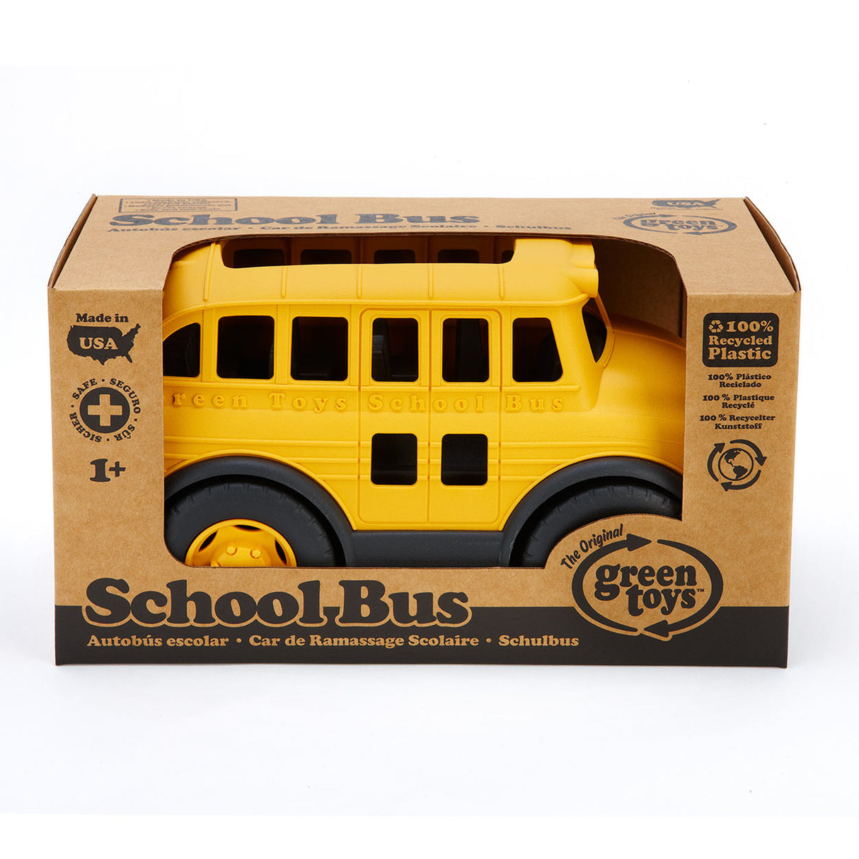 Autobus scolaire de jouets verts