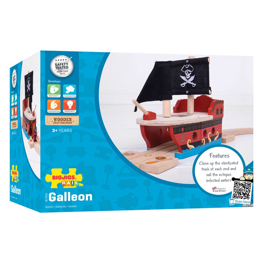 Bigjigs – partie de voie ferrée, bateau pirate