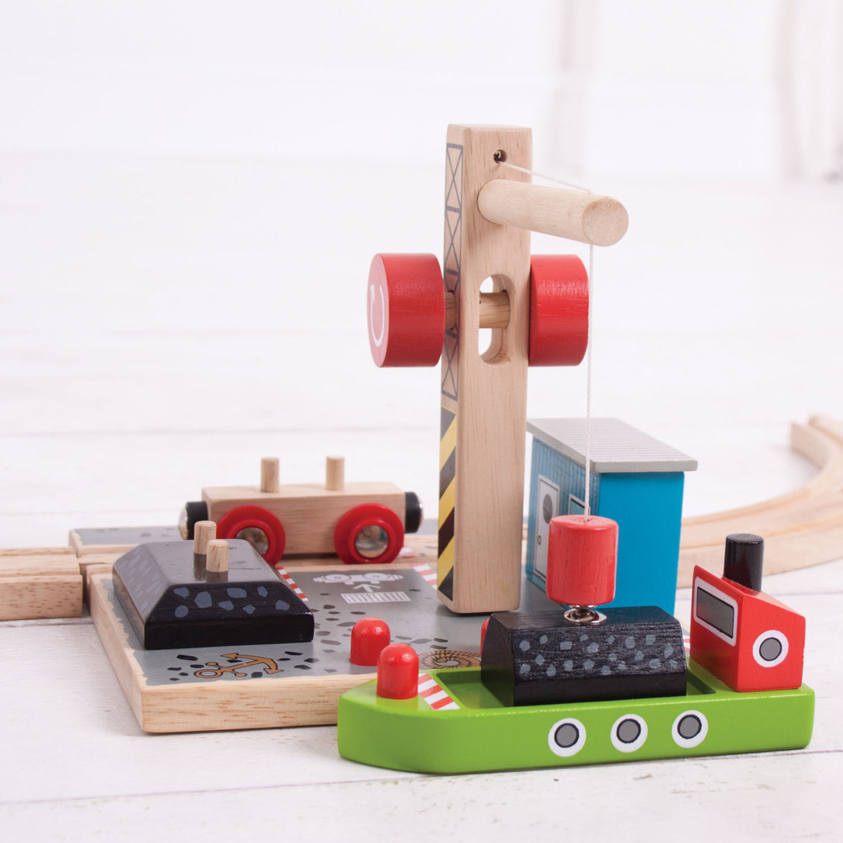 Rails en bois Bigjigs - station de chargement de charbon