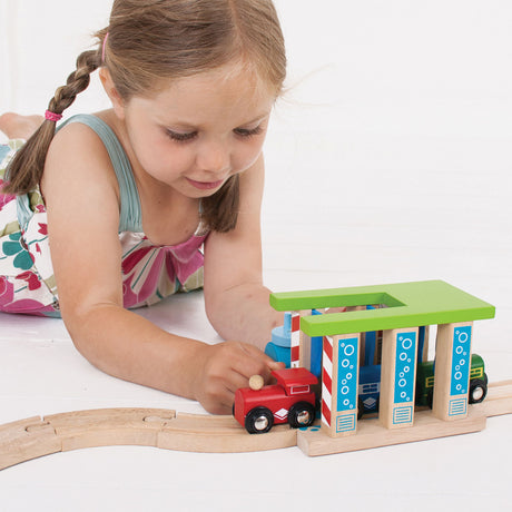 Rails Bigjigs - lavage de voiture