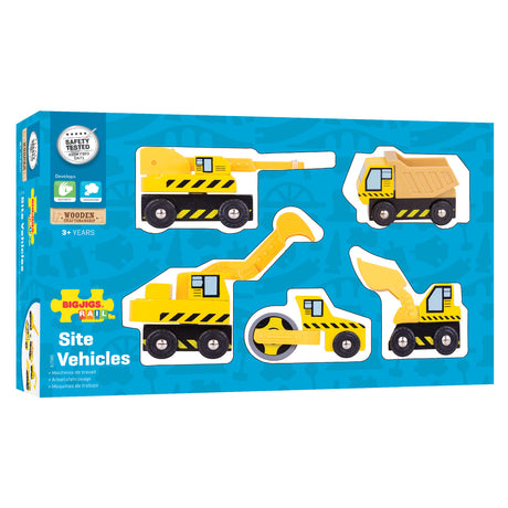 Rail Bigjigs - véhicules de construction en bois