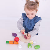 Bigjigs toys boîte en bois bigjigs avec légumes coupés