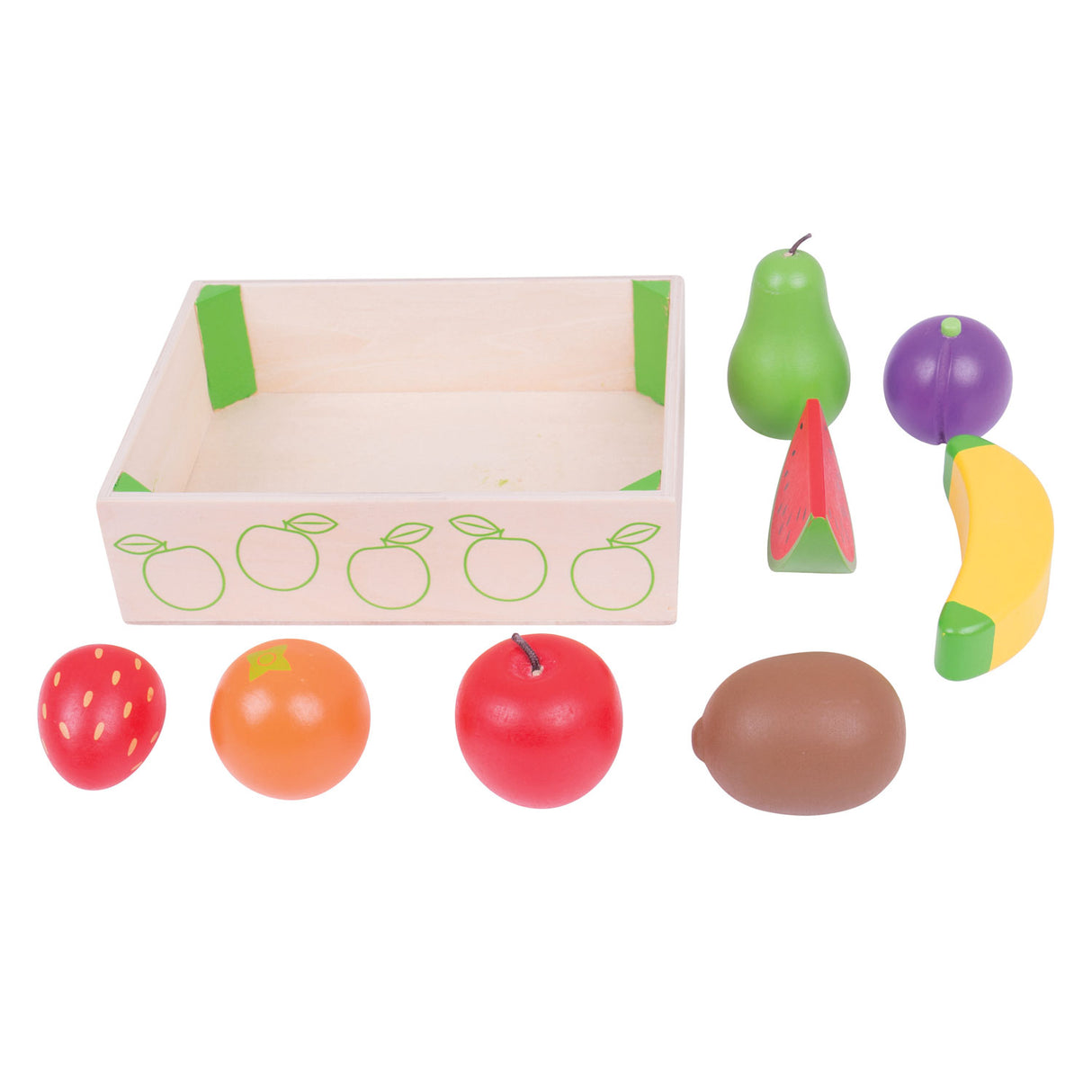 Caisse Bigjigs avec des fruits
