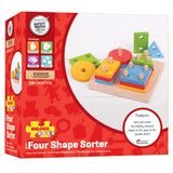 Bigjigs toys jeu d'empilage de formes en bois bigjigs, 17 pièces.