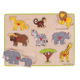 Bigjigs Wooden Nick Puzzle Safari, 9dlg.