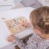 Bigjigs jouets bigjigs numéros de puzzle d'apprentissage en bois, 18 pièces.