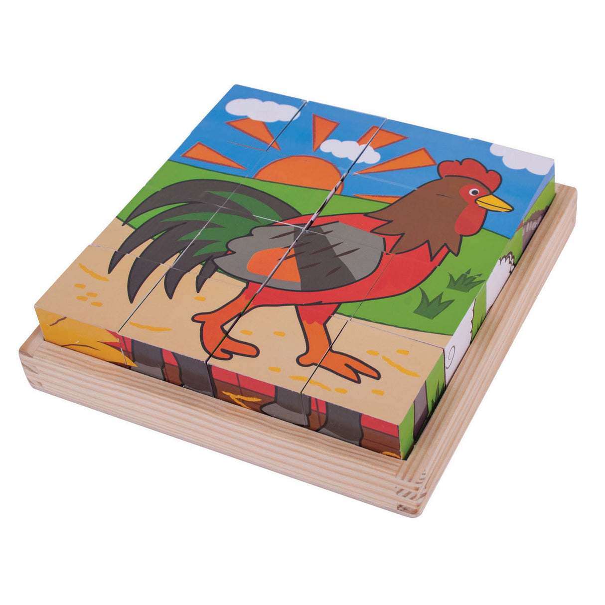 Bigjigs puzzle en blocs de bois animaux de la ferme