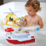 Board de sauvetage des jouets verts avec hélicoptère