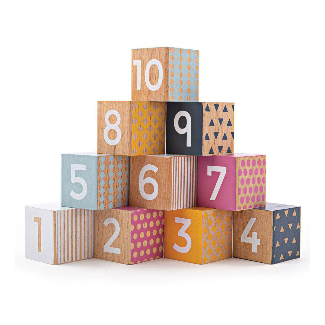 Bigjigs bigjjigs blocs en bois avec chiffres, 100% fsc