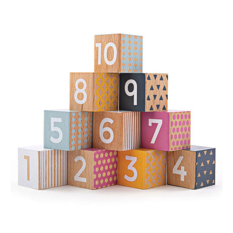Bigjigs bigjjigs blocs en bois avec chiffres, 100% fsc