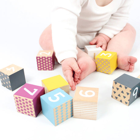 Bigjigs bigjjigs blocs en bois avec chiffres, 100% fsc