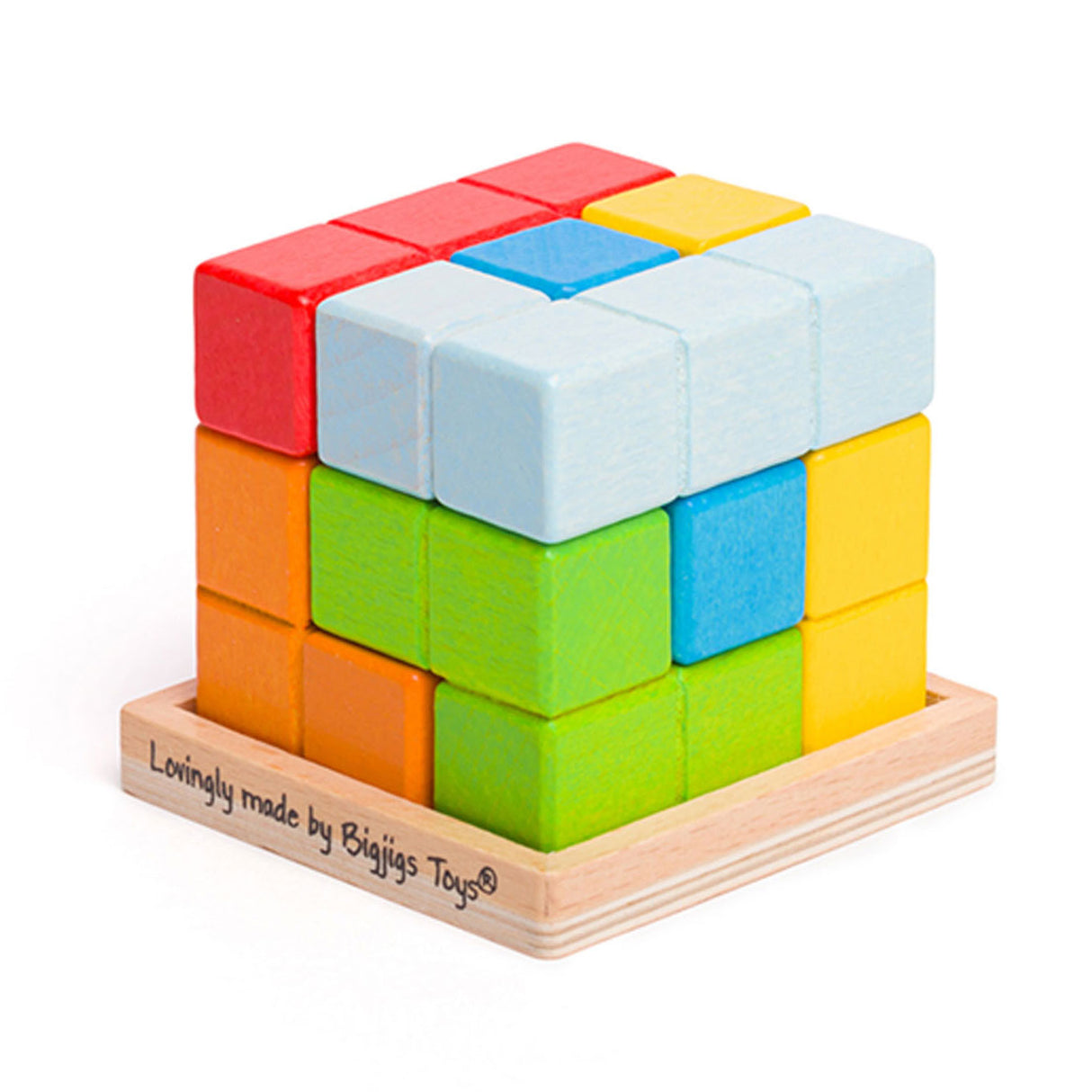 BigJigs drewniana lock-a-cube kubus puzzle