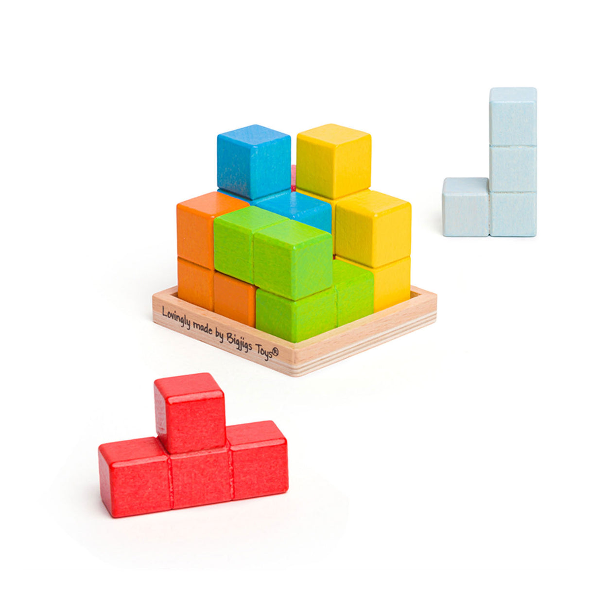 Bigjigs Holzlock-A-Cube Kubus Puzzle