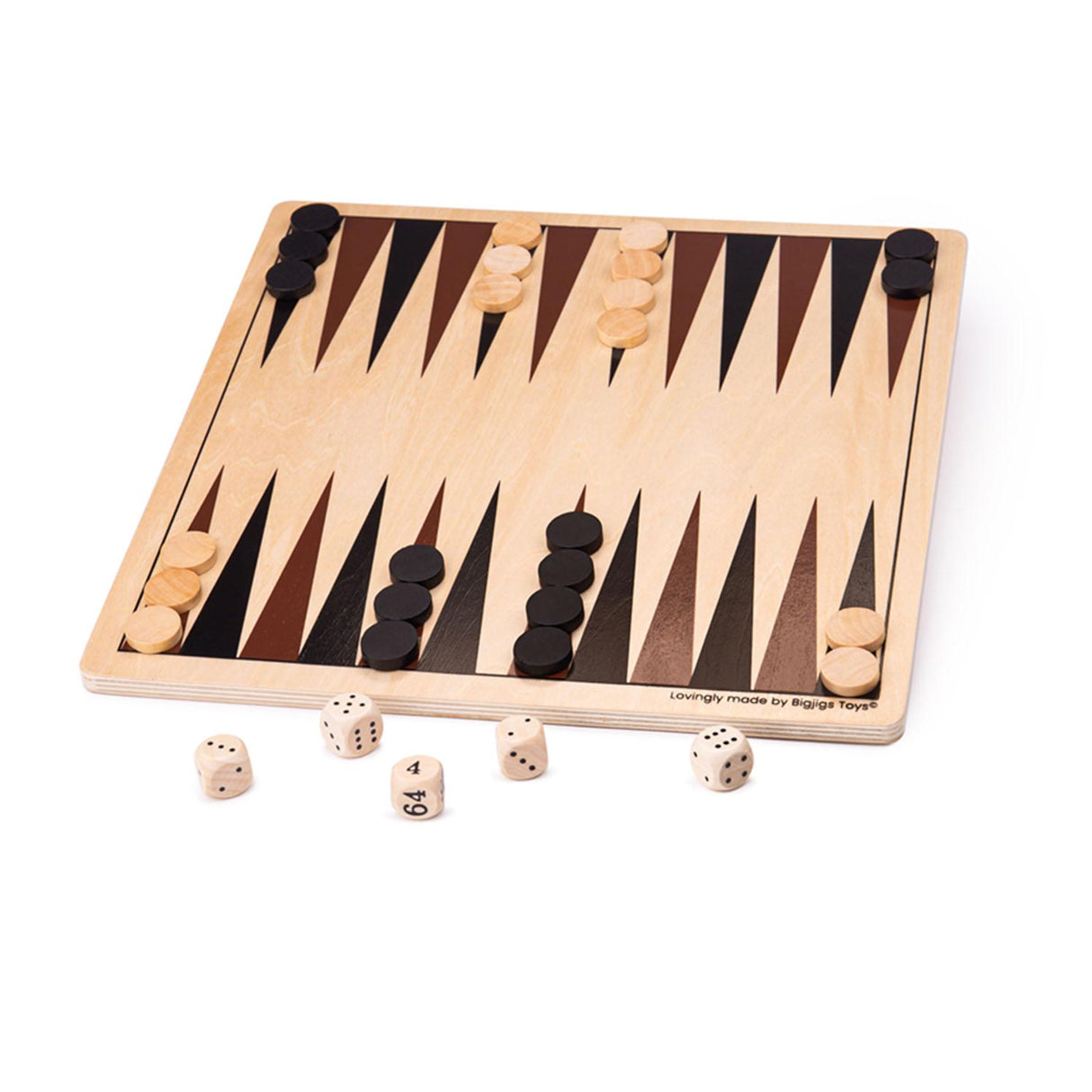 Jeu de société en bois de backgammon Bigjigs