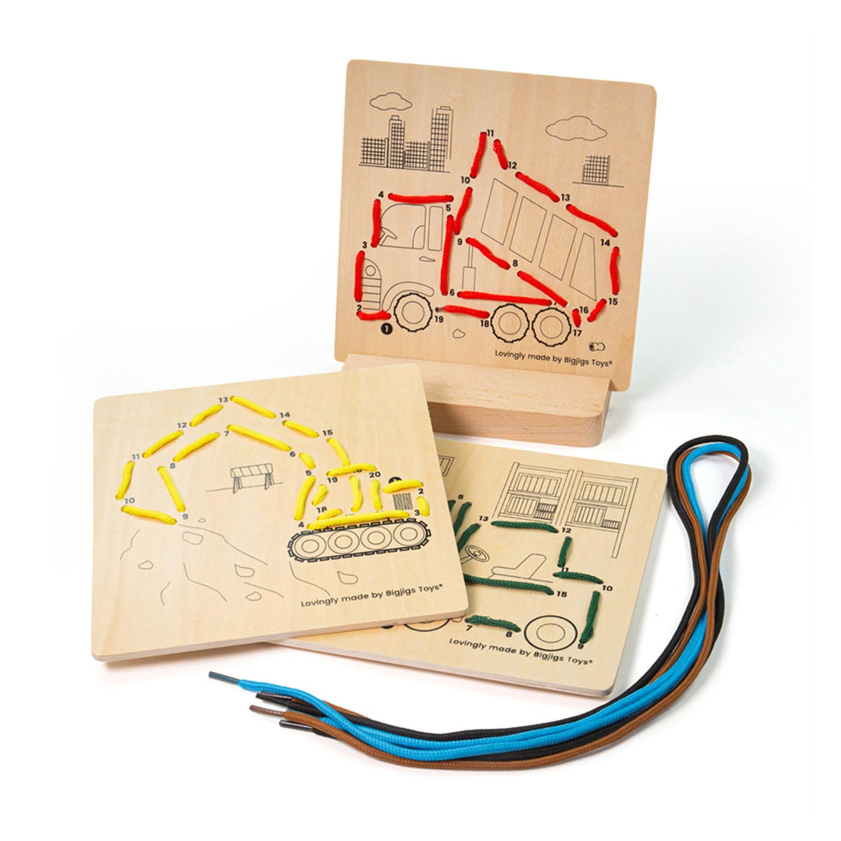 BigJigs Wooden Road Puzzle w Construction Number, 8dlg.