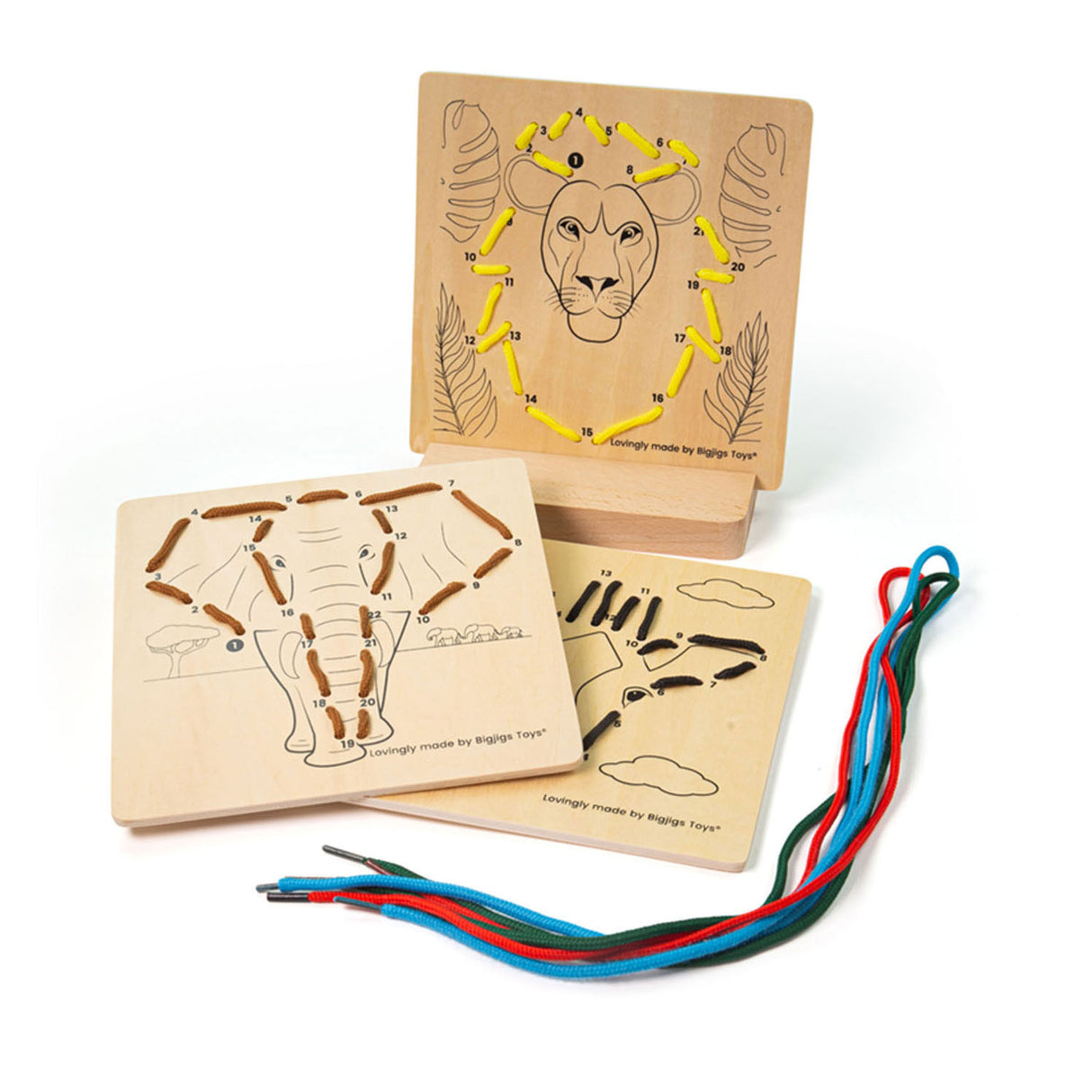 BigJigs Wooden Road Puzzle w Dżungli Number, 8dlg.